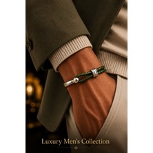 JACK FERRERO Luxury Men's Collection Çelik & Deri Bileklik