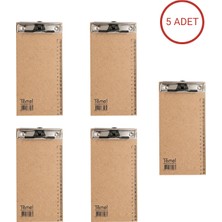 Temel 1/3 A4 Ahşap Sekreterlik Metal Klipsli Kalem Tutma Aparatlı 5li Set