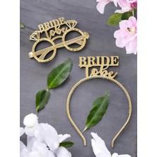 Borapack Bride To Be Taç ve Gözlük Seti Gold