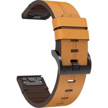 Caseonn Garmin Marq Aviator (Gen 2) Kordon Quickfit Klasik Deri Yedek Kayış Taba