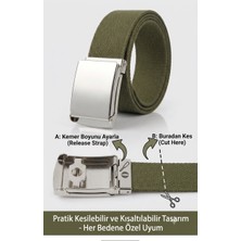 Atk Giyim Unisex Bez K Kemer - Yeşil, Siyah, Beyaz Renk Seçenekleri ile Ayarlanabilir Örgü Kemer  Palaska Kemer