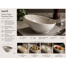 Bonnami Bonna Grain Vanta Porselen Kase 16 cm / 350 cc - Doğal Dokulu Modern Çorba ve Sunum Kasesi
