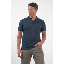 İmza Lacivert Polo Yaka Kısa Kol Cepli Comfort Fit Pamuklu Tişört 1011260155