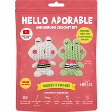 Bak Gel Al Bakgelal Hello Adorable Amigurumi Kurbağa Yapım Kiti , Kendin Yap Hobi Seti, Türkçe Anlatımlı