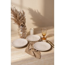 Keramika Krem Ege Pasta Tabağı 20 cm 4 Adet 036