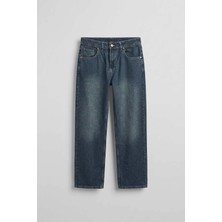 Abluka Online Erkek Baggy Yıkamalı Jean Pantolon Lacivert