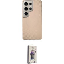 Uravas Store Ieg™ Galaxy S24 Ultra Kılıf Eksen Prime - Siyah Bilvis 3D Cam Ekran Koruyucu