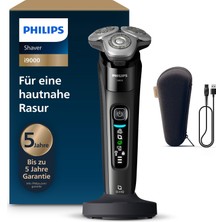 Philips Shaver I9000, Erkekler Için Entegre Düzelticili Elektrikli Islak ve Kuru Tıraş Makinesi, Siyah, Şarj Istasyonu ve Seyahat Çantası (Model X9000/10)