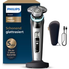 Philips Shaver I9000 Prestige, Erkekler Için Elektrikli Islak ve Kuru Tıraş Makinesi, Entegre Düzeltici, Koyu Gri Gümüş, Basınç Sensörü, Şarj Istasyonu ve Seyahat Çantası (Model XP9204/10)