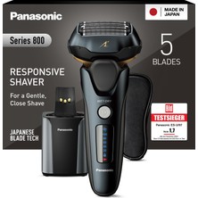Panasonic Series 800 ES-LV97 Islak/kuru Tıraş Makinesi, Doğrusal Motorlu 5 Katlı Tıraş Başlığı, Temizleme ve Şarj Istasyonu Dahil, Siyah