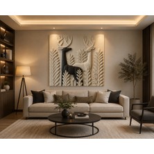 Othello Art Siyah Beyaz Geyik Figürlü Kanvas Tablo – Modern Doğa Temalı Salon, Ofis ve Antre Duvar Dekoru