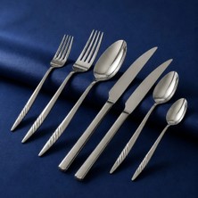 Gökdil Salkım 84 Vibe Steel Parça 12 Kişilik Çelik & Kutulu Çatal & Kaşık & Bıçak Takımı