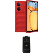 Uravas Store Ieg™ Redmi 13C Kılıf Atlas Koleksiyonu - Siyah 6d Antistatik Mat Seramik Hayalet Nano Ekran Koruyuc