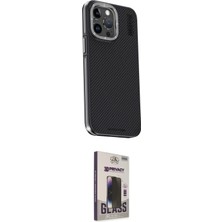 Uravas Store Ieg™ Iphone 15 Pro Max Kılıf Kıvılcım Modern Özel Seri - Siyah Bilvis Hayalet Cam Ekran Koruyucu