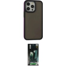 Uravas Store Ieg™ Iphone 15 Pro Max Kılıf Eksen Işık - Siyah 360 Mat Full Body Arka Koruyucu