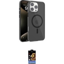 Uravas Store Ieg™ Iphone 16 Pro Max Kılıf Doruk Doku Özel Seri - Siyah Buffer Hayalet Cam Ekran Koruyucu