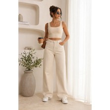 Layal My Beauty Alice Kadın Palazzo Power Likralı Süper Yüksek Bel Salaş Jeans Kot Pantolon Yeni Sezon 3