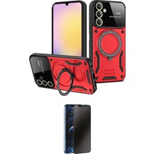 Uravas Store Ieg™ Galaxy S25 Kılıf Kıvılcım Modern Serisi - Siyah 3D Antistatik Hayalet Cam Ekran Koruyucu