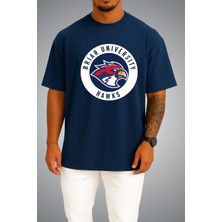 Bahriyeli Collection Oversize Off Campus Briar University Hawks Logan 22 Göğüs ve Sırt Baskılı Unisex T-Shirt