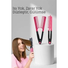Fırsatkolik Manuel V Tipi Keratin Saç Düzleştirici – Isısız, Taraklı Saç Maşası  Pratik ve Taşınabilir 722360