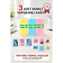 Torima Renkli 1paket (3ADET) Termal Rulo Kağıt Tüm Mini Makinalara Uyumlu