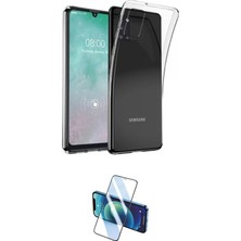 Uravas Store Ieg™ Galaxy A31 Kılıf Zirve Doku - Siyah 3D Antistatik Cam Ekran Koruyucu