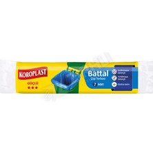 5 Adet Koroplast Güçlü Battal Boy Mavi Çöp Torbası 7'li