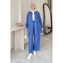 Tesettür Diyarı Renha Yazlık Tesettür Takım- Indigo