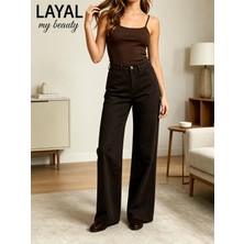 Layal My Beauty Alice Kadın Palazzo Power Likralı Süper Yüksek Bel Salaş Jeans Kot Pantolon Yeni Sezon 3