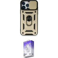 Uravas Store Ieg™ Iphone 15 Pro Max Kılıf Ahenk Klasik - Siyah Bilvis 5ın1 3D Magic Cam Ekran Koruyucu