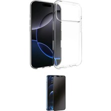 Uravas Store Ieg™ Iphone 17 Pro Kılıf Zirve Doku - Siyah 3D Antistatik Hayalet Cam Ekran Koruyucu