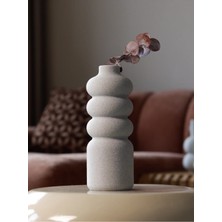 Lunera Accessories Japandi Vazo – Minimalist Dalgalı Tasarım Dekoratif 3D Baskı Vazo