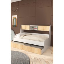 Setay Yavrulu Karyola, Viyole Kapaklı, Kitaplıklı Yavrulu Karyola - 90X200