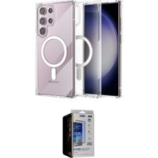 Uravas Store Ieg™ Galaxy S23 Ultra Kılıf Ahenk Yansıma Prime - Siyah Durable Full Glue Curved Hayalet Cam