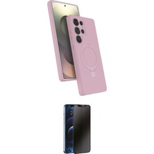 Uravas Store Ieg™ Galaxy S25 Ultra Kılıf Iz Işık Koleksiyonu - Siyah 3D Antistatik Hayalet Cam Ekran Koruyucu