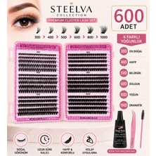 Steelva Takma Kirpik 600 Adet Kirpik Seti Kitap Model 30-40-50-60-80-100 D Farklı Boylar