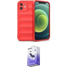 Uravas Store Ieg™ Iphone 12 Kılıf Atlas Koleksiyonu - Siyah Bilvis 5ın1 5d Magic Hayalet Cam Ekran Koruyucu