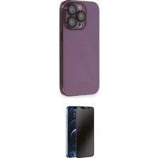 Uravas Store Ieg™ Iphone 14 Pro Kılıf Siluet Minimal Özel Seri - Siyah 3D Antistatik Hayalet Cam Ekran Koruyucu