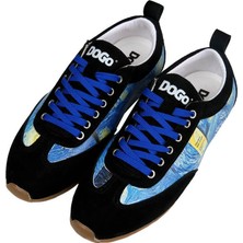 Dogo Kadın Vegan Deri Mavi Sneakers - Vincent Van Gogh The Starry Night Tasarım