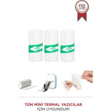 Torima Yapışkanlı Beyaz 1paket (3ADET) Termal Rulo Kağıt Etiket Sticker Tüm Mini Makinalara Uyumlu