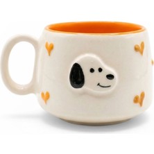 Pawicci Seramik Kedi Desenli Kupa, El Yapımı Doğal Kupa, 200 ml Çay Kahve Kupası Motifli Fincan