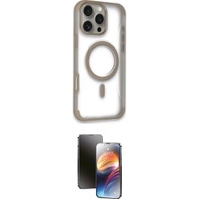 Uravas Store Ieg™ Iphone 16 Pro Kılıf Eksen Klasik Koleksiyonu - Siyah 3D Antistatik Mat Seramik Nano Ekran Koru