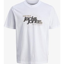 Jack & Jones Jcogrıd Brandıng Erkek Beyaz T-Shirt 12284931-BRIGHT White