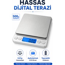 Alıç Hassas Dijital Terazi 500G Kapasite LCD Ekran Mini Elektronik Mutfak ve Kuyumcu Tartısı