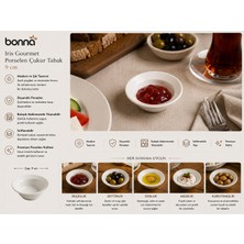 Bonnami Bonna Iris Gourmet Porselen Çukur Tabak 9 cm - Premium Meze ve Sos Sunum Tabağı