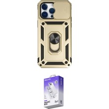 Uravas Store Ieg™ Iphone 14 Pro Max Kılıf Ahenk Klasik - Siyah Bilvis 5ın1 3D Magic Cam Ekran Koruyucu