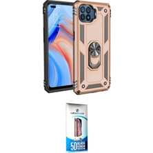 Uravas Store Ieg™ Reno 4 Lite Kılıf Ahenk Klasik Koleksiyonu - Siyah 5d Eko Cam Ekran Koruyucu