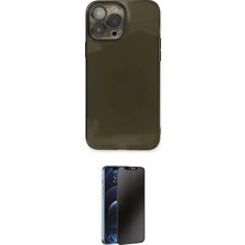 Uravas Store Ieg™ Iphone 13 Pro Max Kılıf Ahenk Doku - Siyah 3D Antistatik Hayalet Cam Ekran Koruyucu
