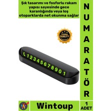 Wintoup #numaratör Mıknatıslı Magnetli Telefon Numarası Park Kartı Torpido Üstü Siyah Araç Aç-Kapa Fosforlu