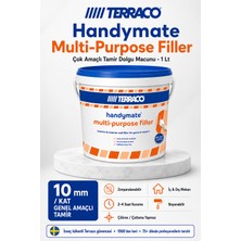 Agk Terraco Handymate Multi-Purpose Çok Amaçlı 10 mm Duvar Çatlak Delik Tamir Dolgu Macunu 1 Lt Beyaz
